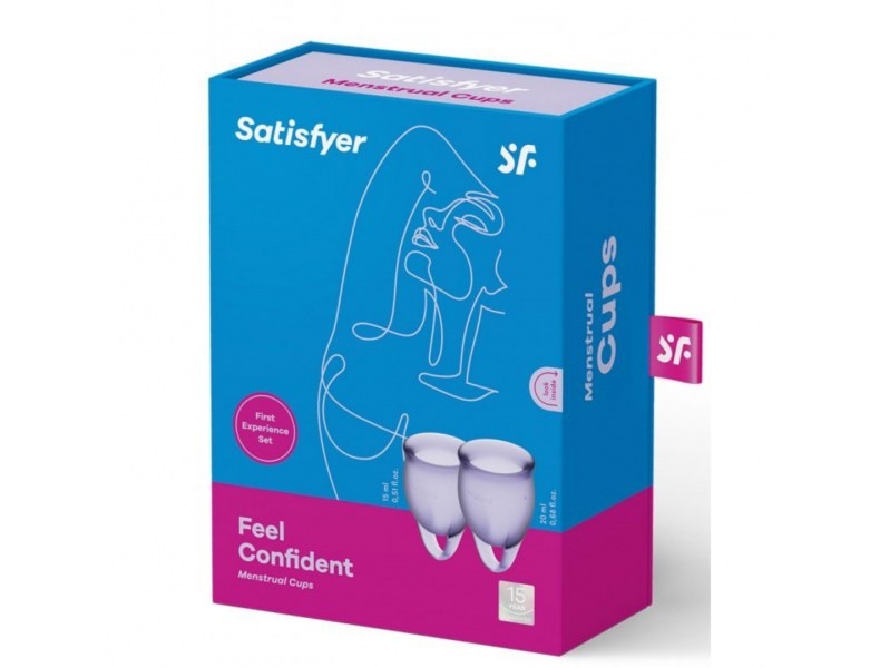 Kubeczki menstruacyjne Satisfyer silikonowe 2szt fioletowe - 6